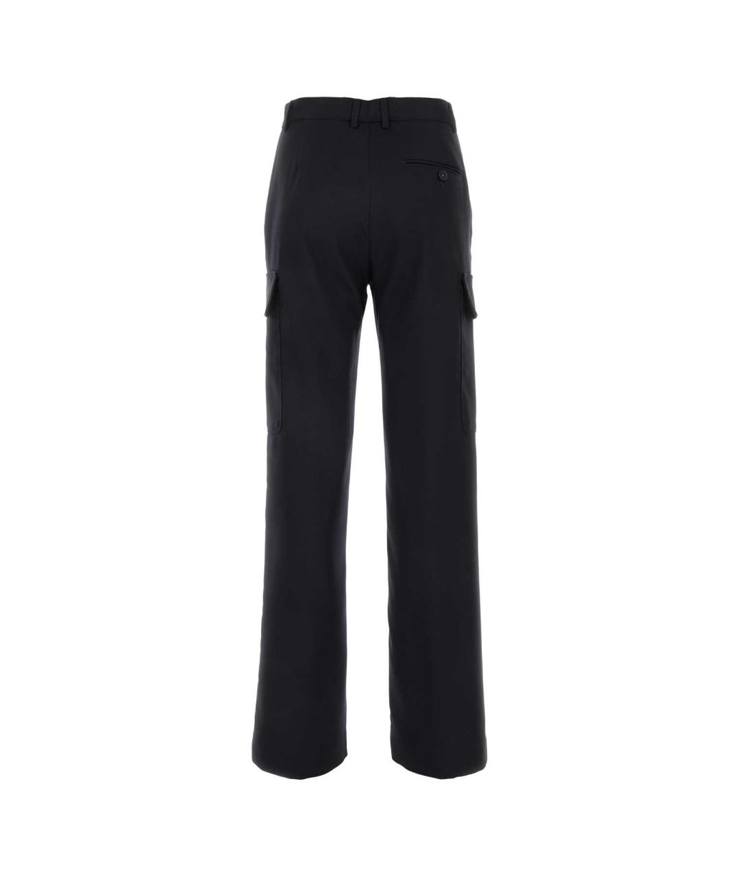 STELLA MCCARTNEY Темно-синие полиэстеровые прямые брюки, фото 2