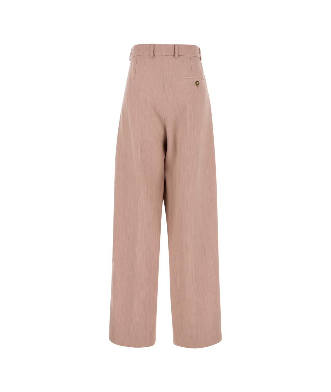 STELLA MCCARTNEY Розовые шерстяные прямые брюки, фото 2