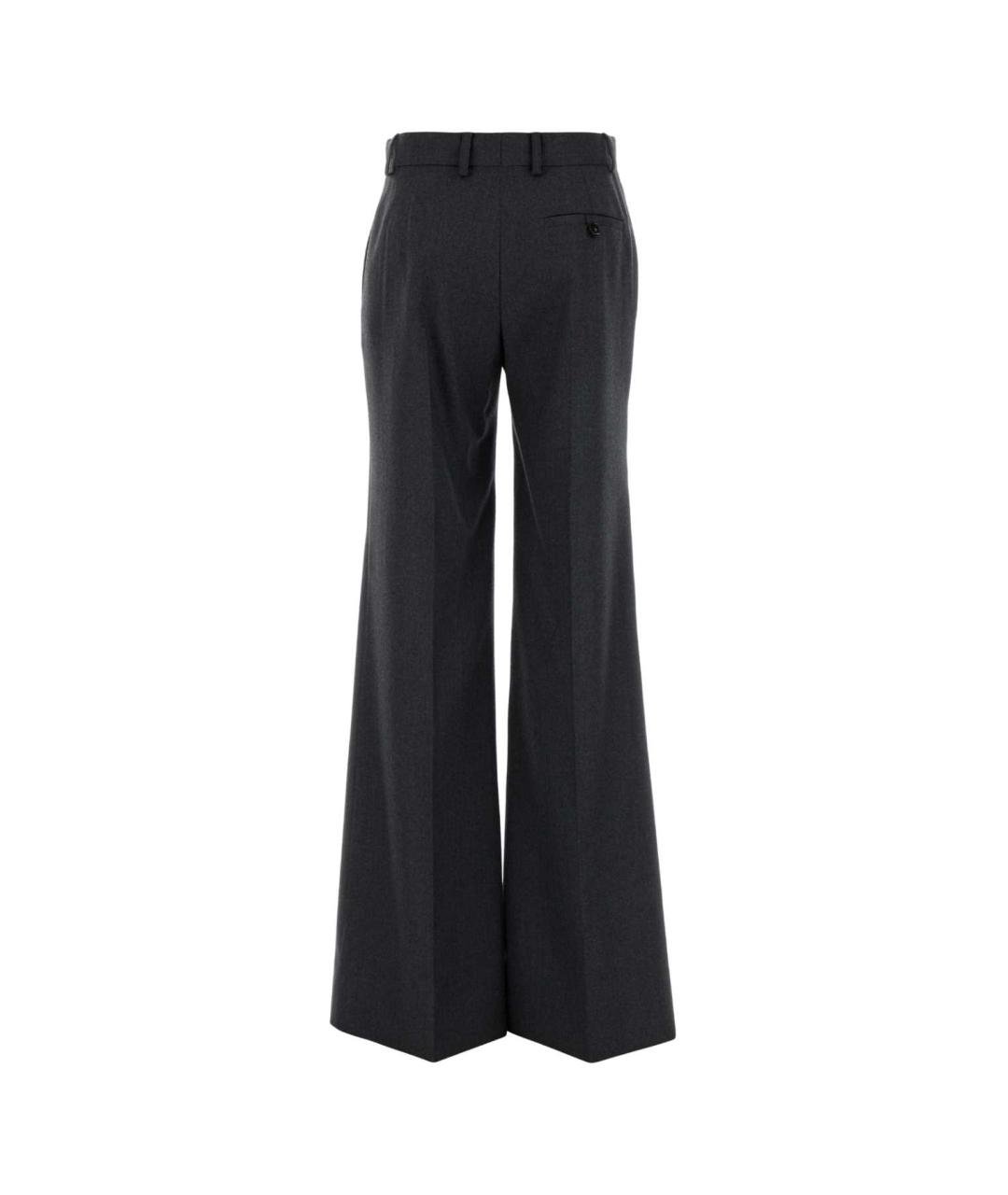 STELLA MCCARTNEY Антрацитовые шерстяные прямые брюки, фото 2