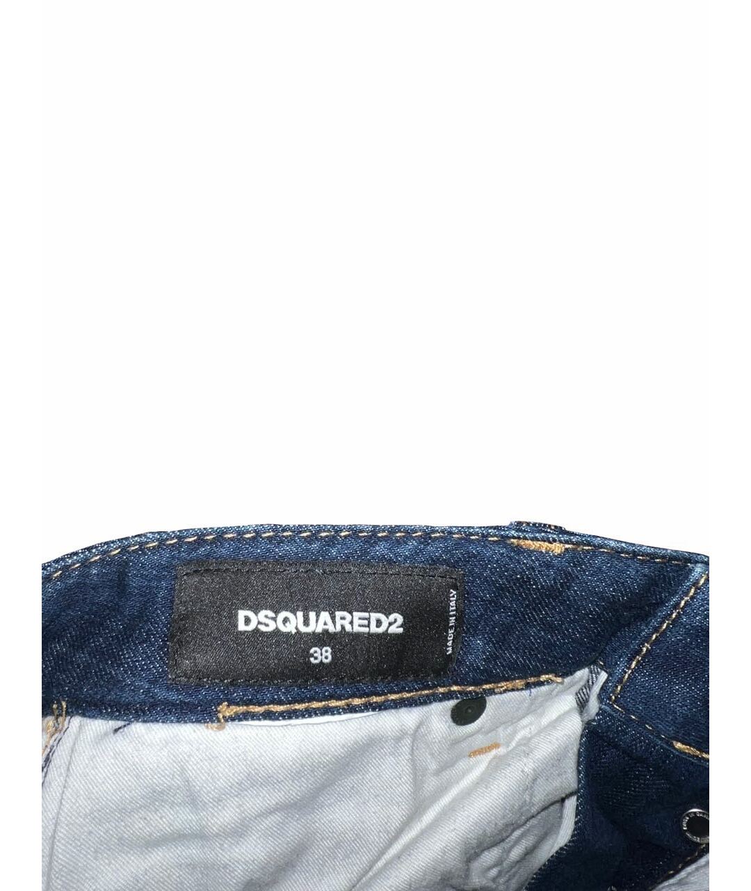 DSQUARED2 Синие хлопко-эластановые прямые джинсы, фото 4