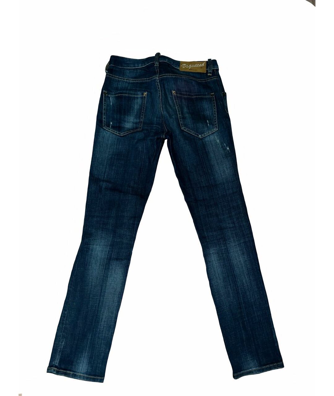 DSQUARED2 Синие хлопко-эластановые прямые джинсы, фото 2