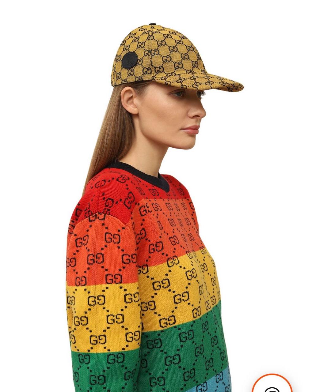 GUCCI Бежевая хлопковая кепка, фото 3