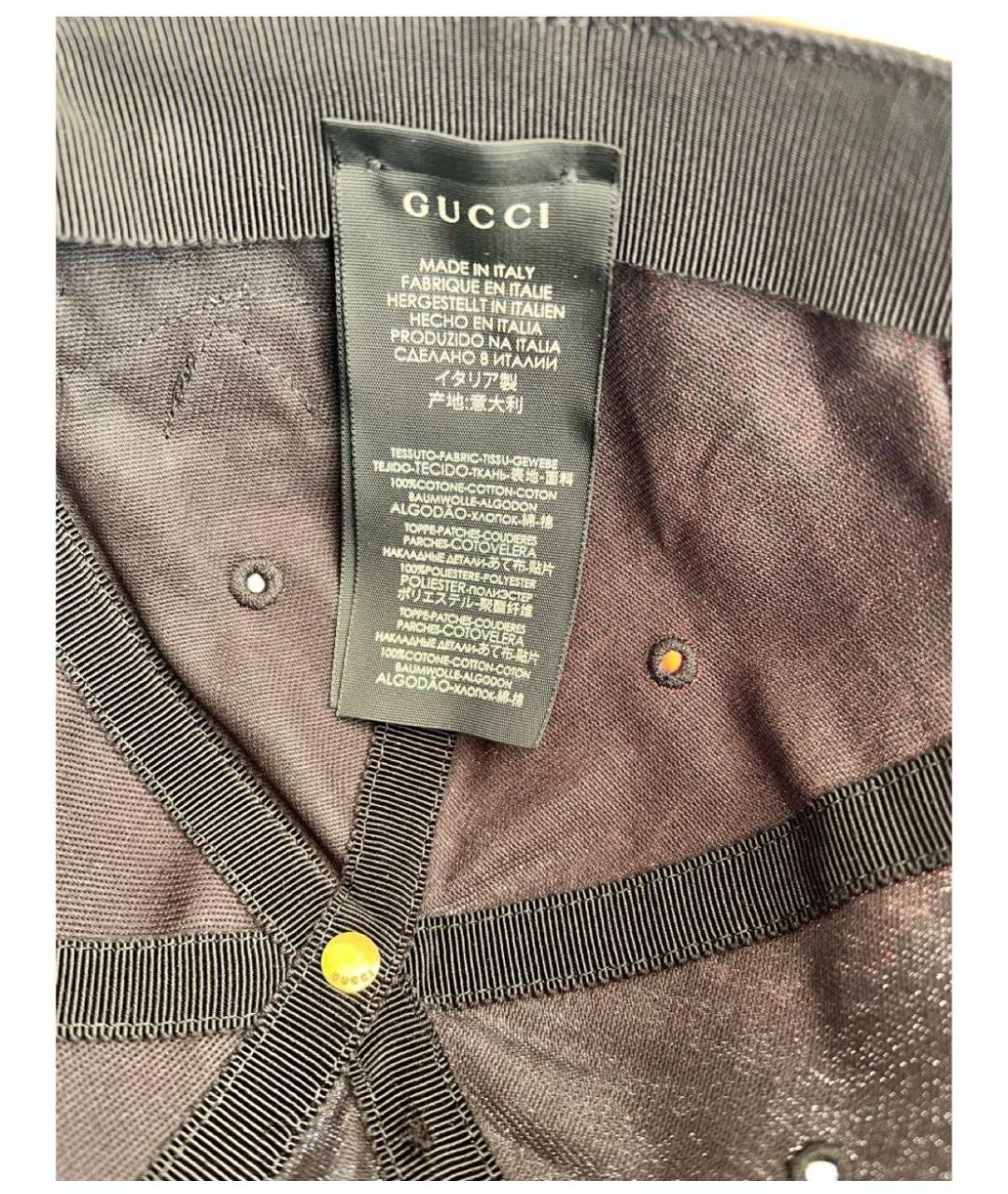GUCCI Черная хлопковая кепка, фото 6