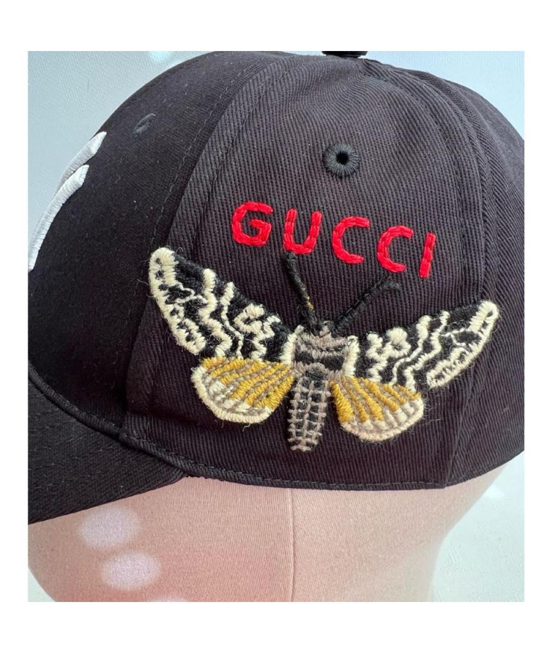GUCCI Черная хлопковая кепка, фото 4