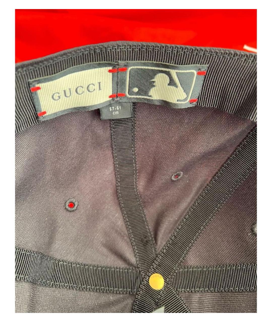 GUCCI Черная хлопковая кепка, фото 5