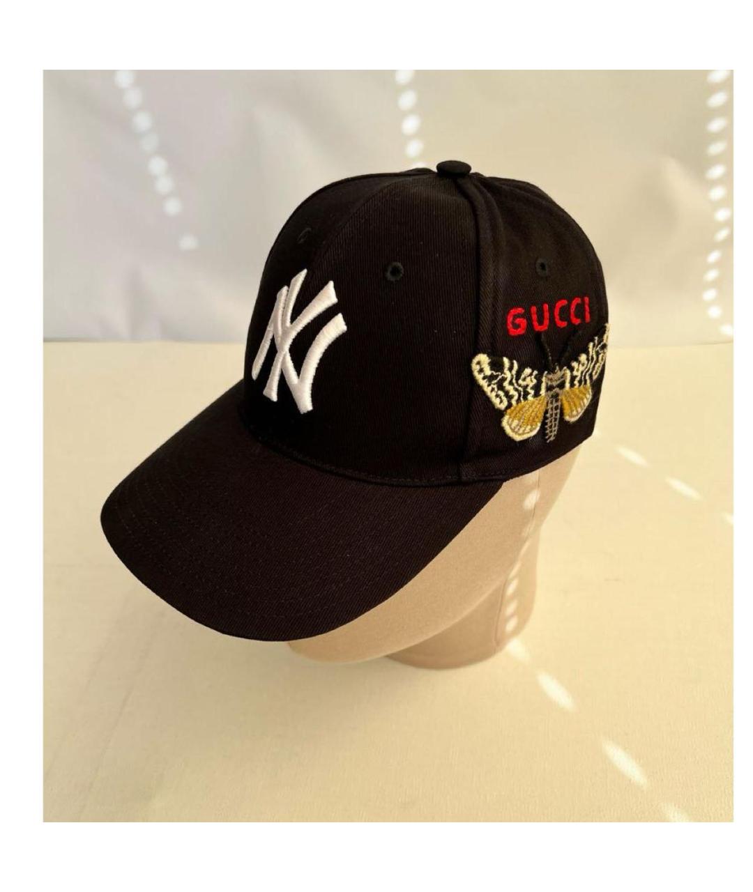 GUCCI Черная хлопковая кепка, фото 2