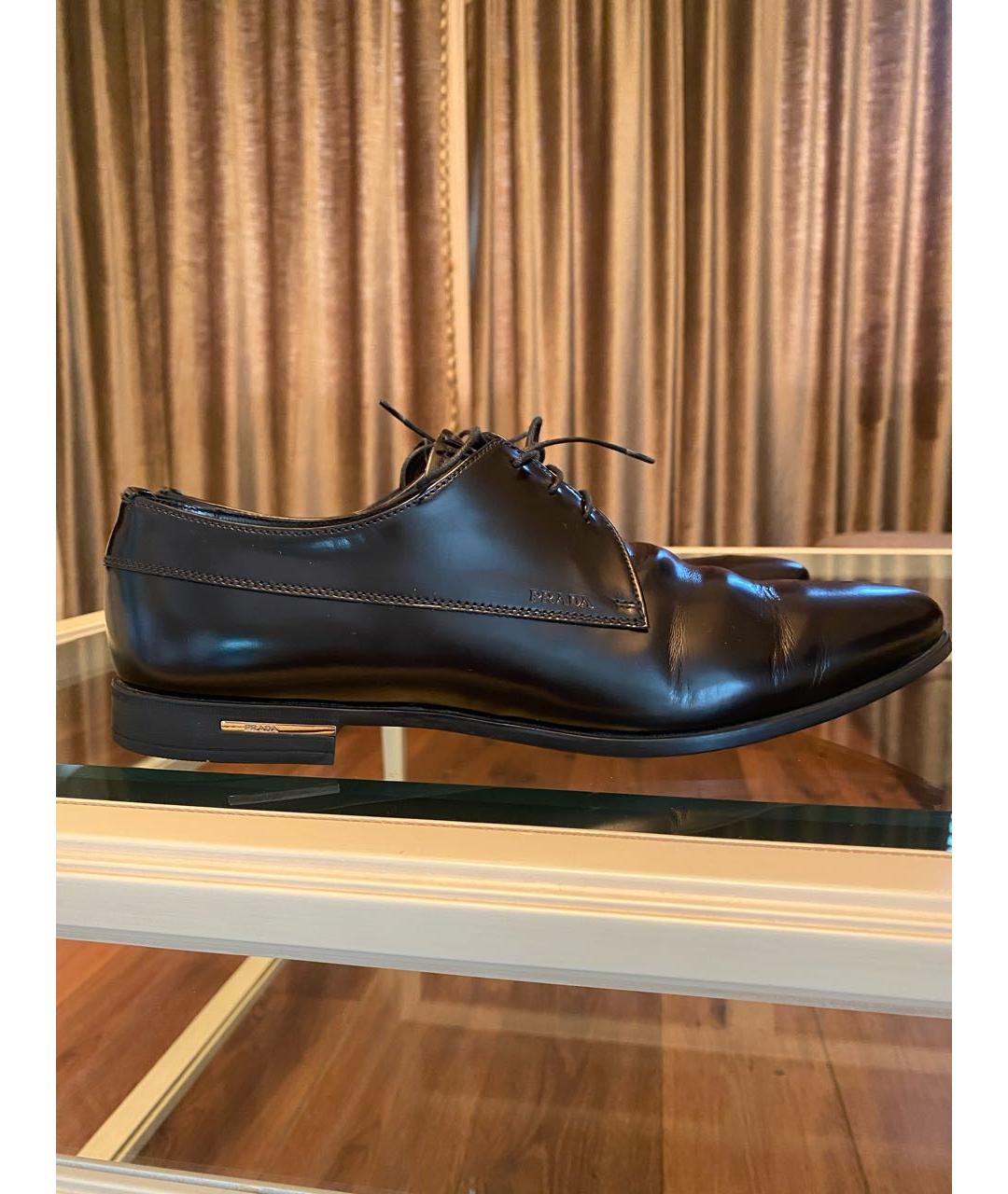 PRADA Черные кожаные туфли, фото 8