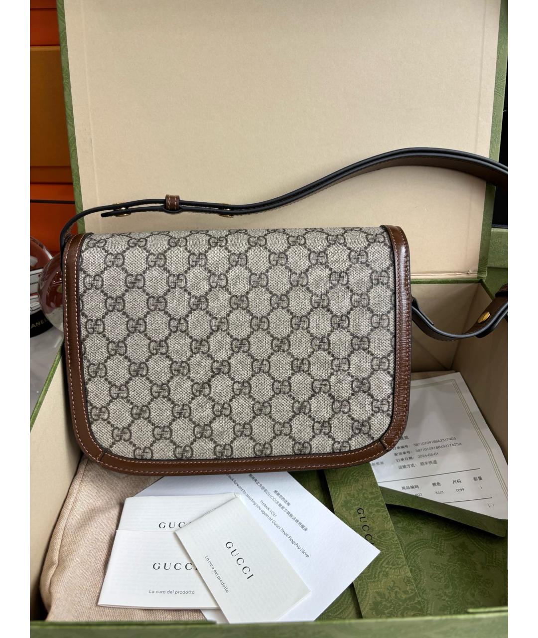 GUCCI Коричневая сумка через плечо, фото 3