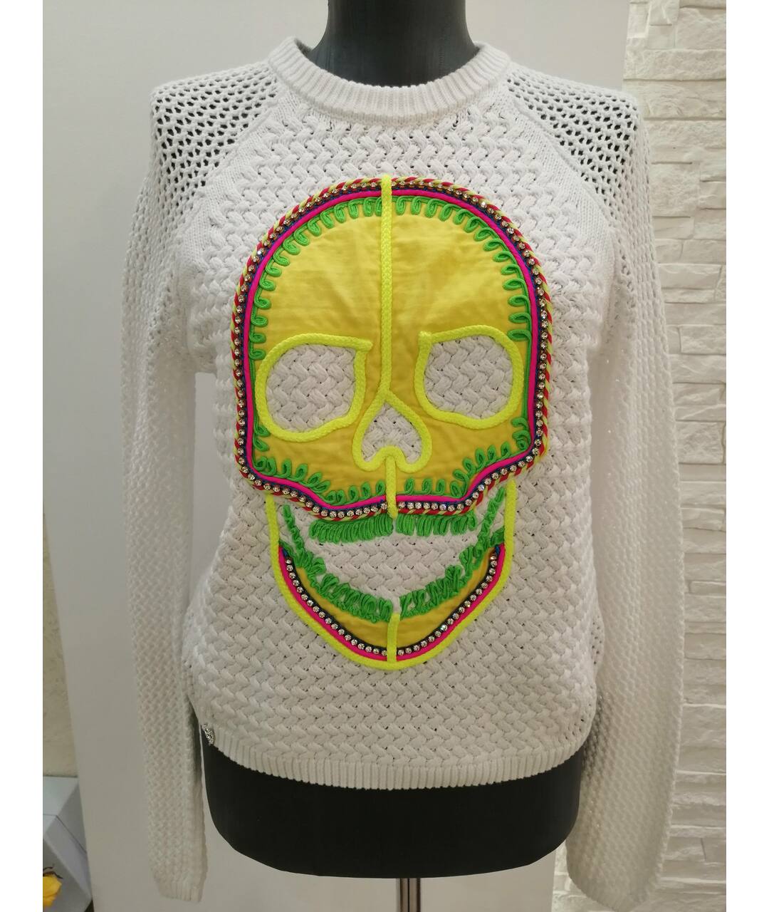 PHILIPP PLEIN Белый хлопковый джемпер / свитер, фото 3