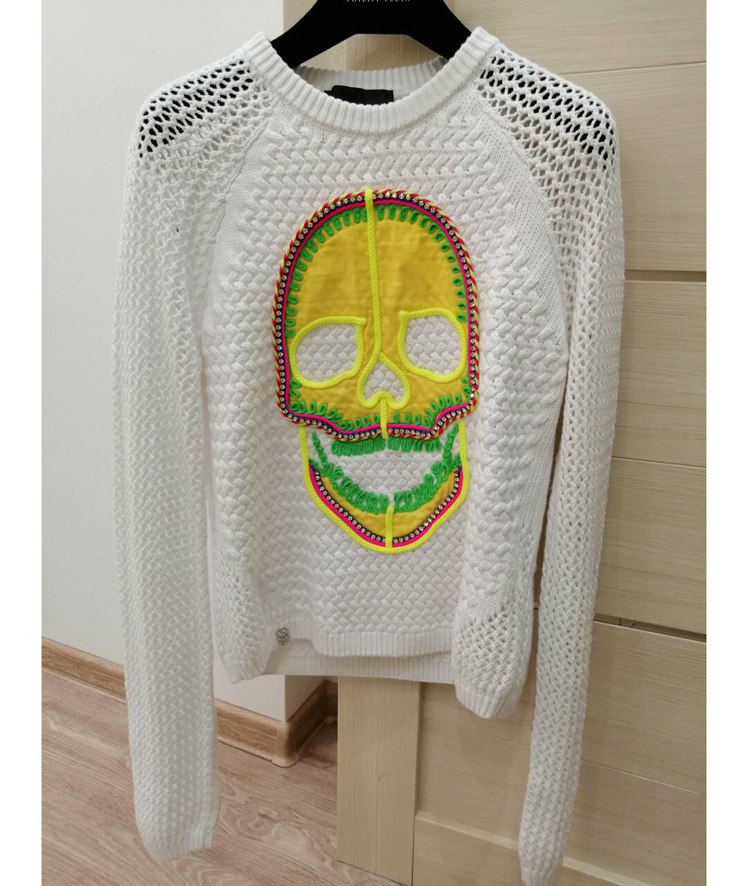 PHILIPP PLEIN Белый хлопковый джемпер / свитер, фото 2
