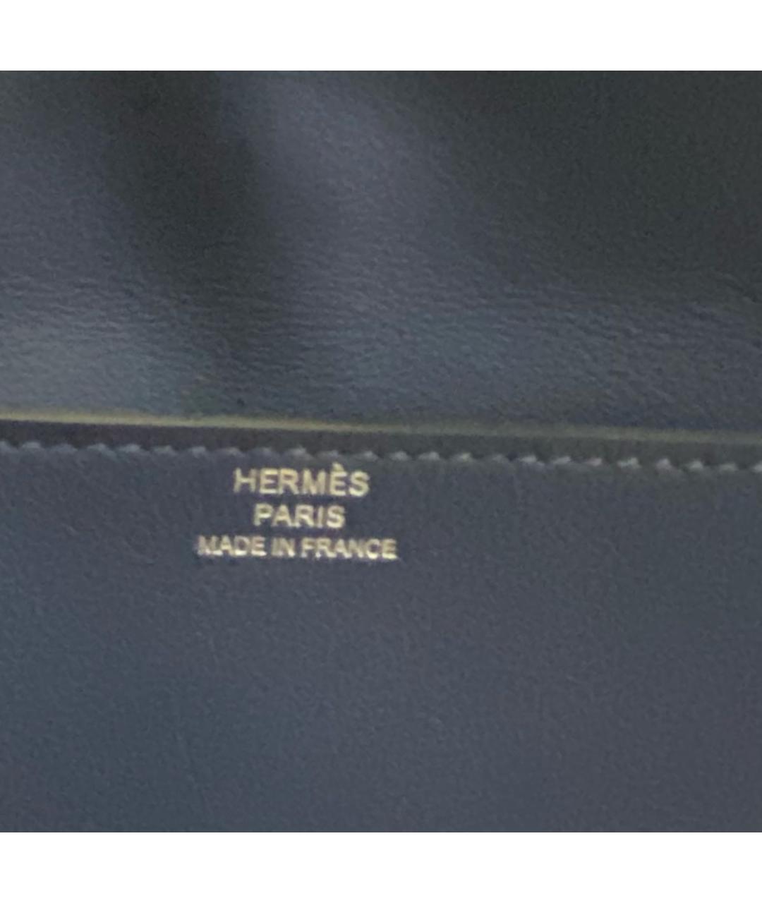 HERMES Темно-синяя кожаная сумка на плечо, фото 2