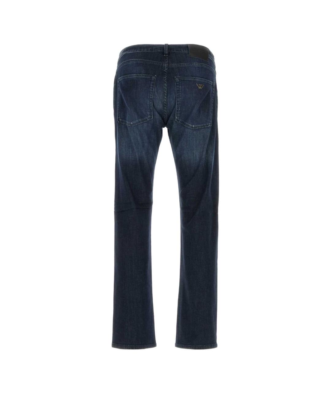 EMPORIO ARMANI Синие хлопко-эластановые прямые джинсы, фото 2