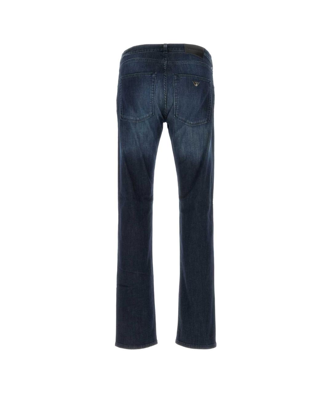 EMPORIO ARMANI Синие хлопко-эластановые прямые джинсы, фото 2
