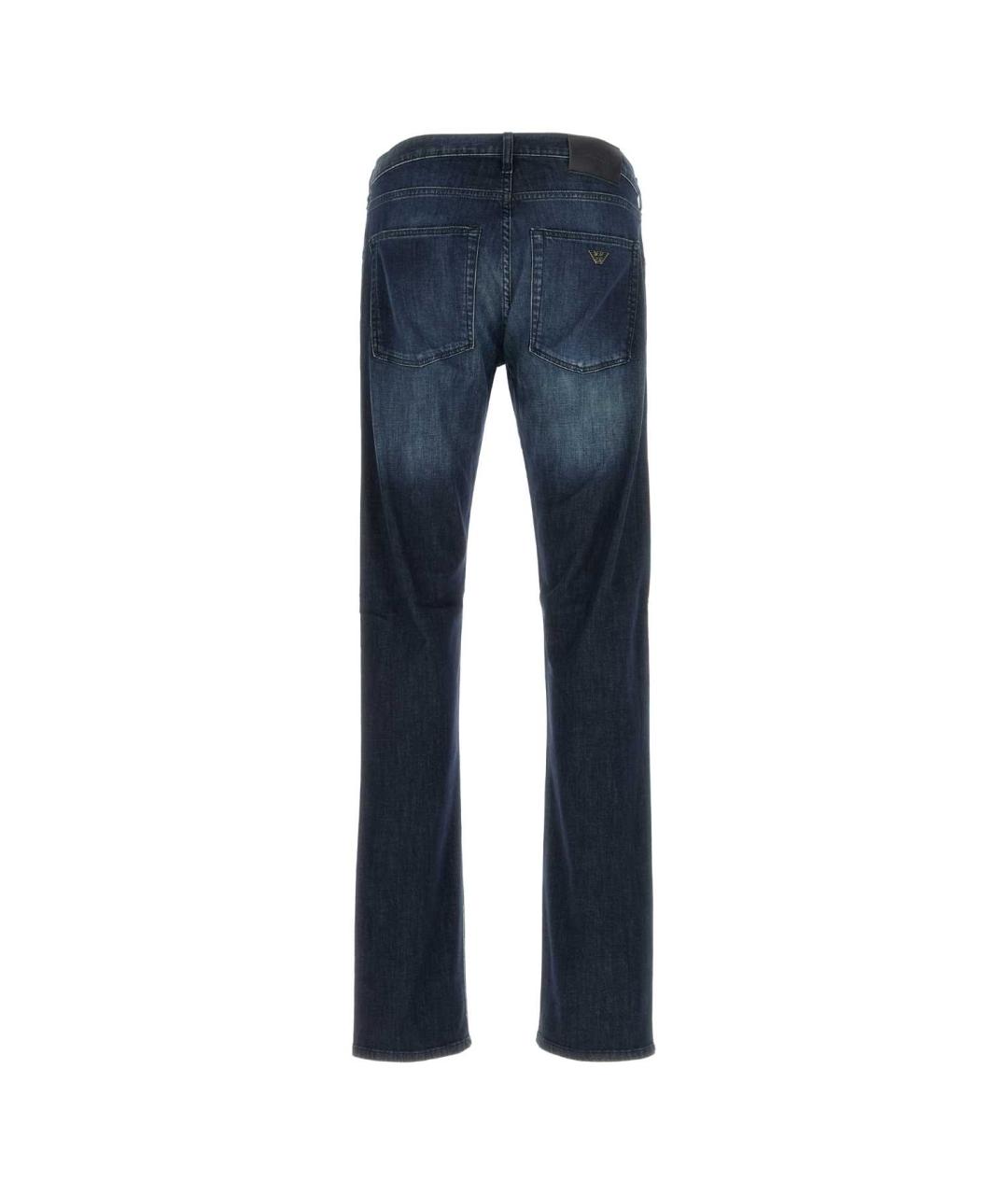 EMPORIO ARMANI Синие хлопко-эластановые прямые джинсы, фото 2