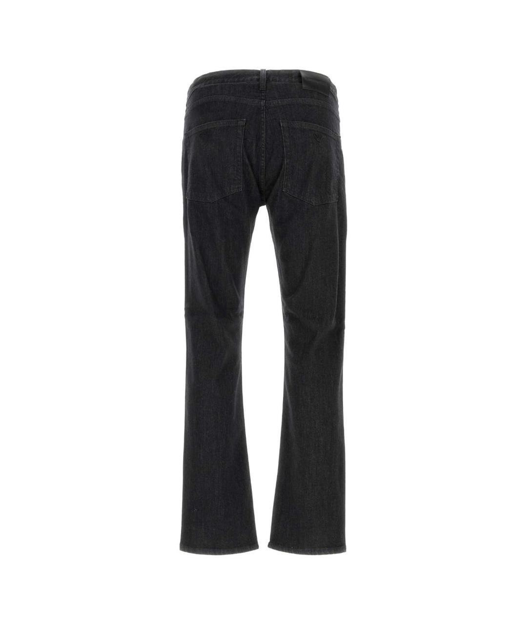 EMPORIO ARMANI Черные хлопко-эластановые прямые джинсы, фото 2