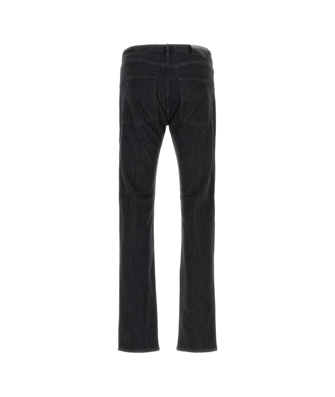 EMPORIO ARMANI Черные хлопко-эластановые прямые джинсы, фото 2