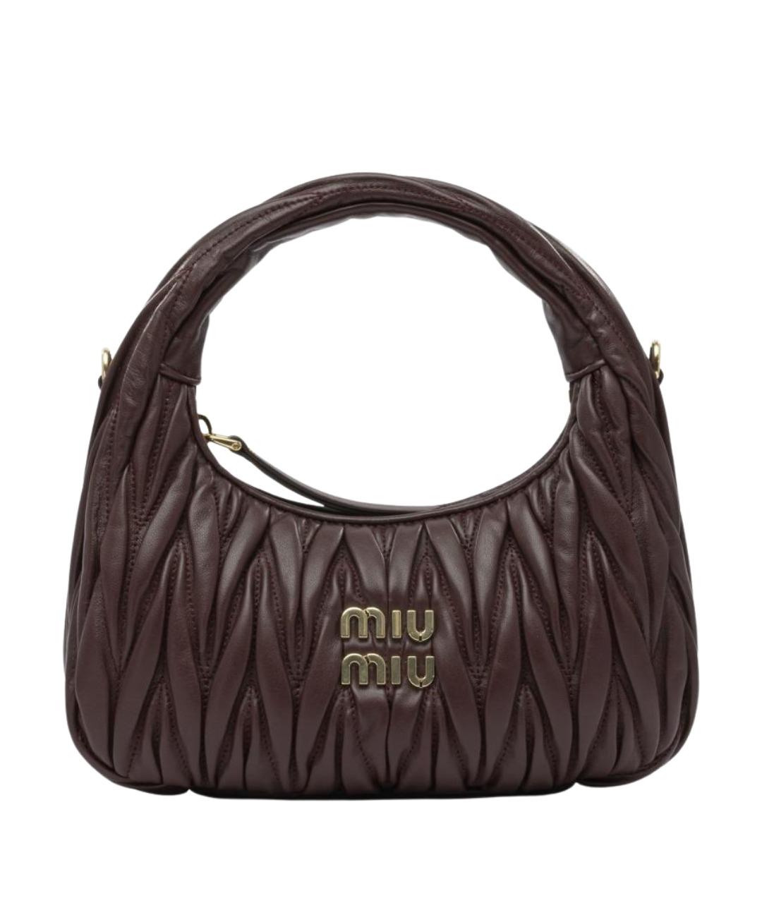 MIU MIU Бордовая кожаная сумка через плечо, фото 1