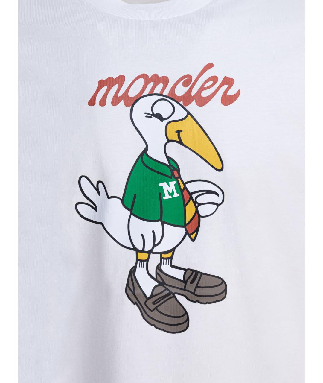 MONCLER Белая хлопковая футболка, фото 3
