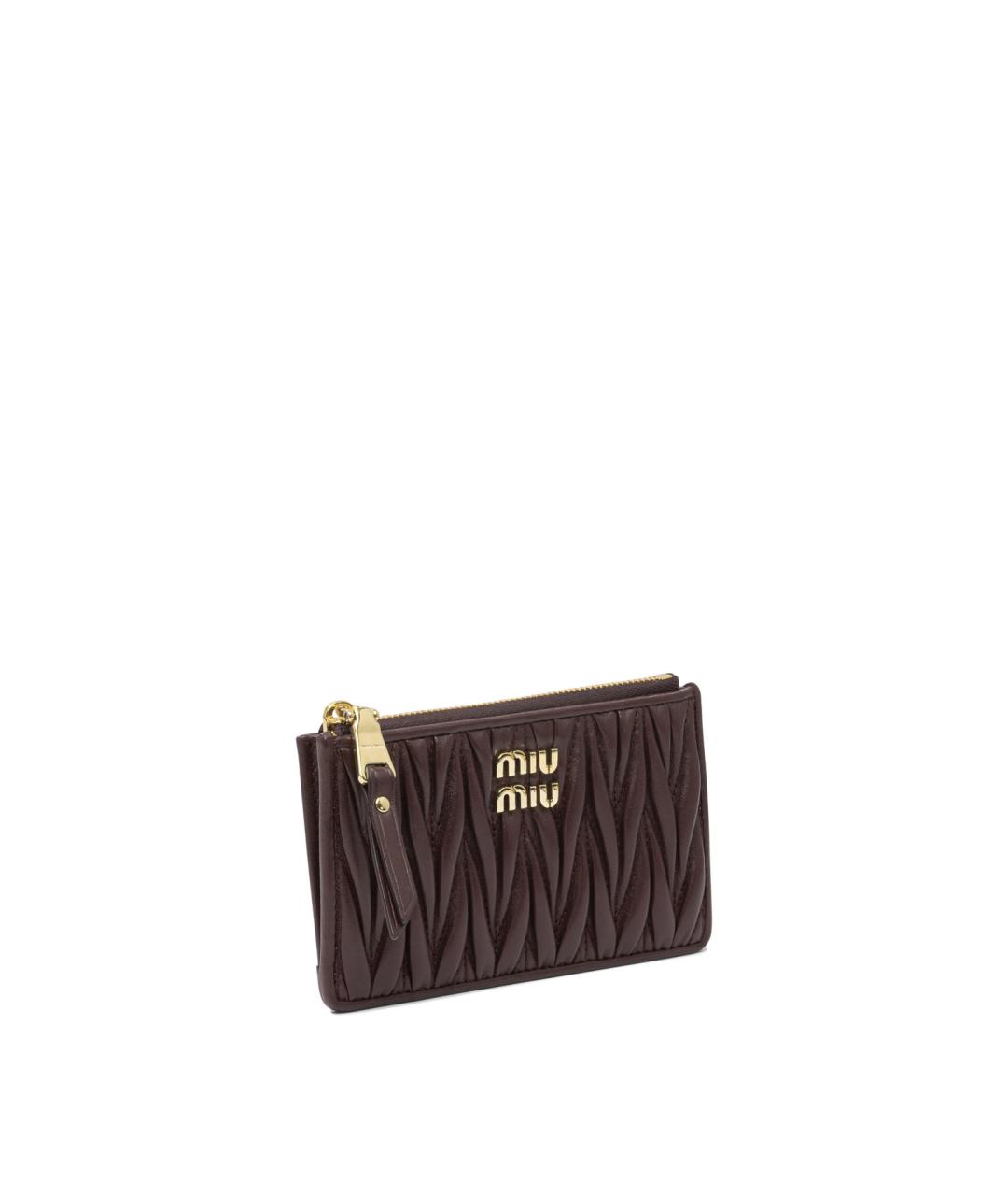 MIU MIU Бордовый кожаный кошелек, фото 2