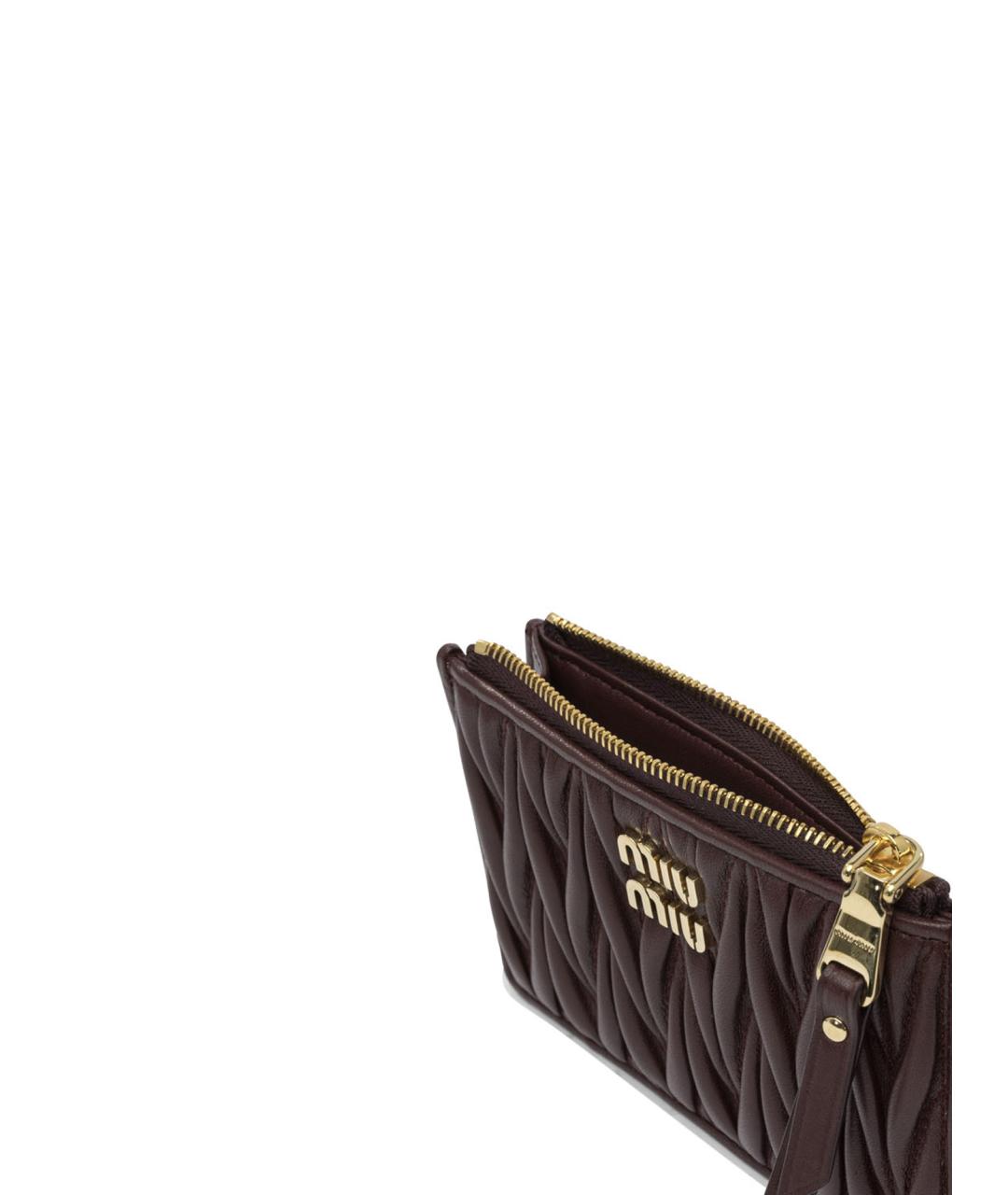 MIU MIU Бордовый кожаный кошелек, фото 5