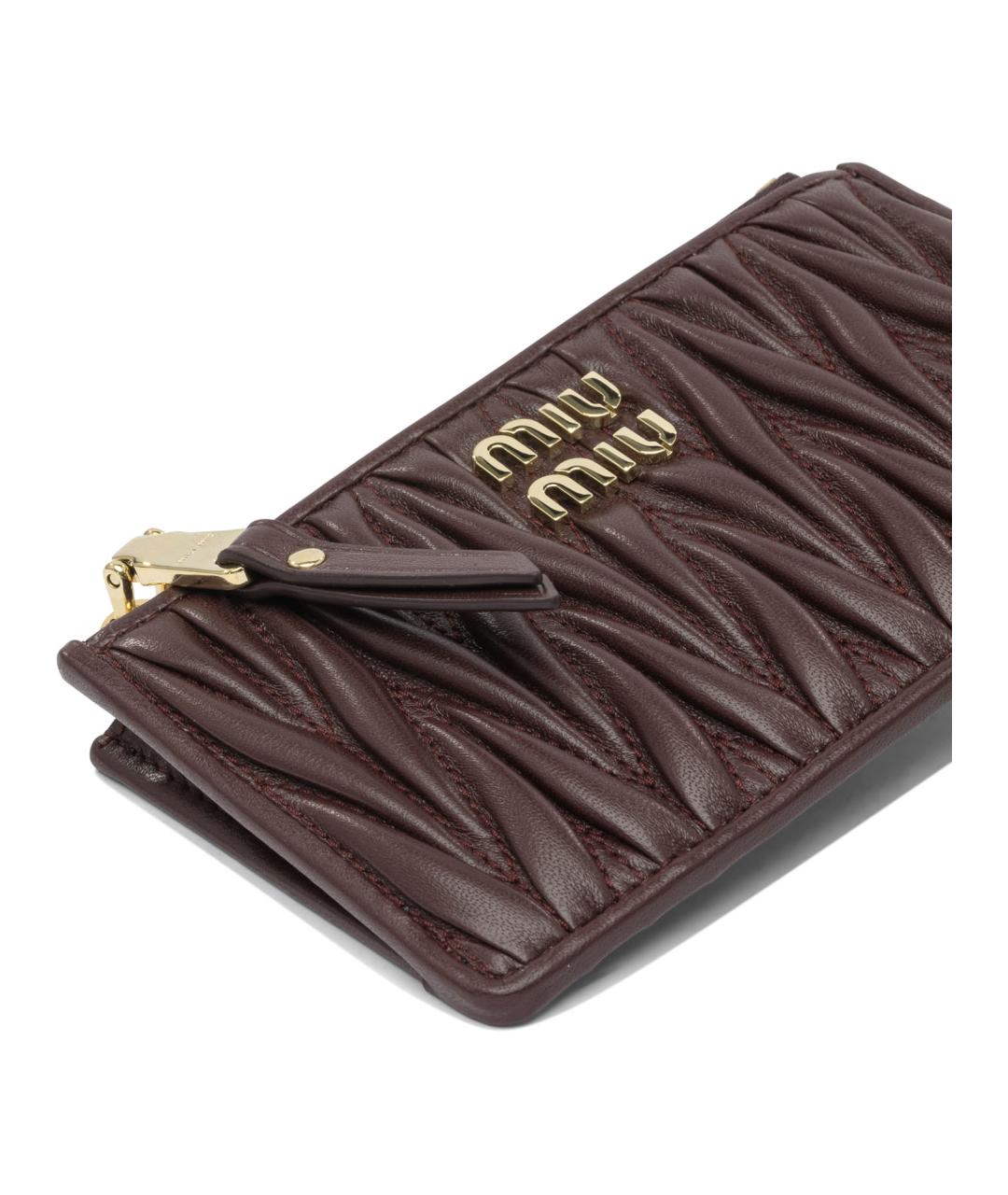 MIU MIU Бордовый кожаный кошелек, фото 4