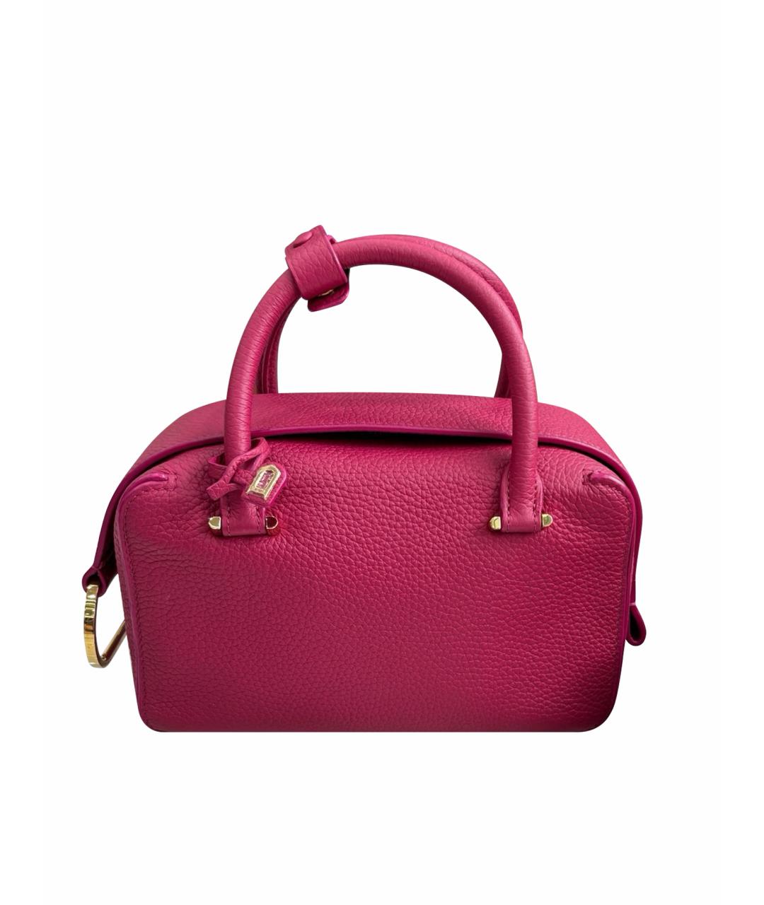 DELVAUX Розовая кожаная сумка с короткими ручками, фото 1
