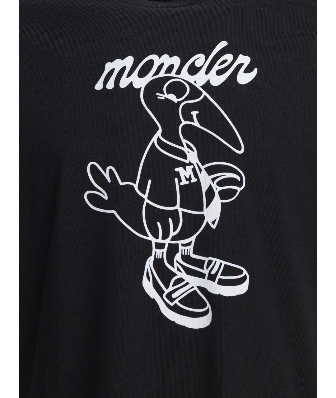 MONCLER Черная хлопковая футболка, фото 3