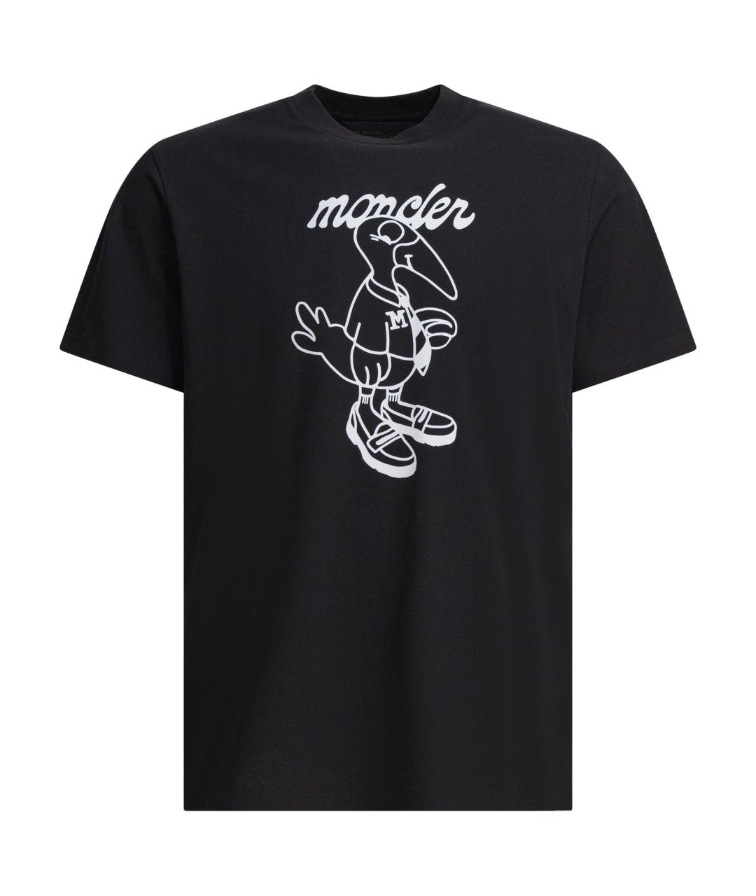 MONCLER Черная хлопковая футболка, фото 1