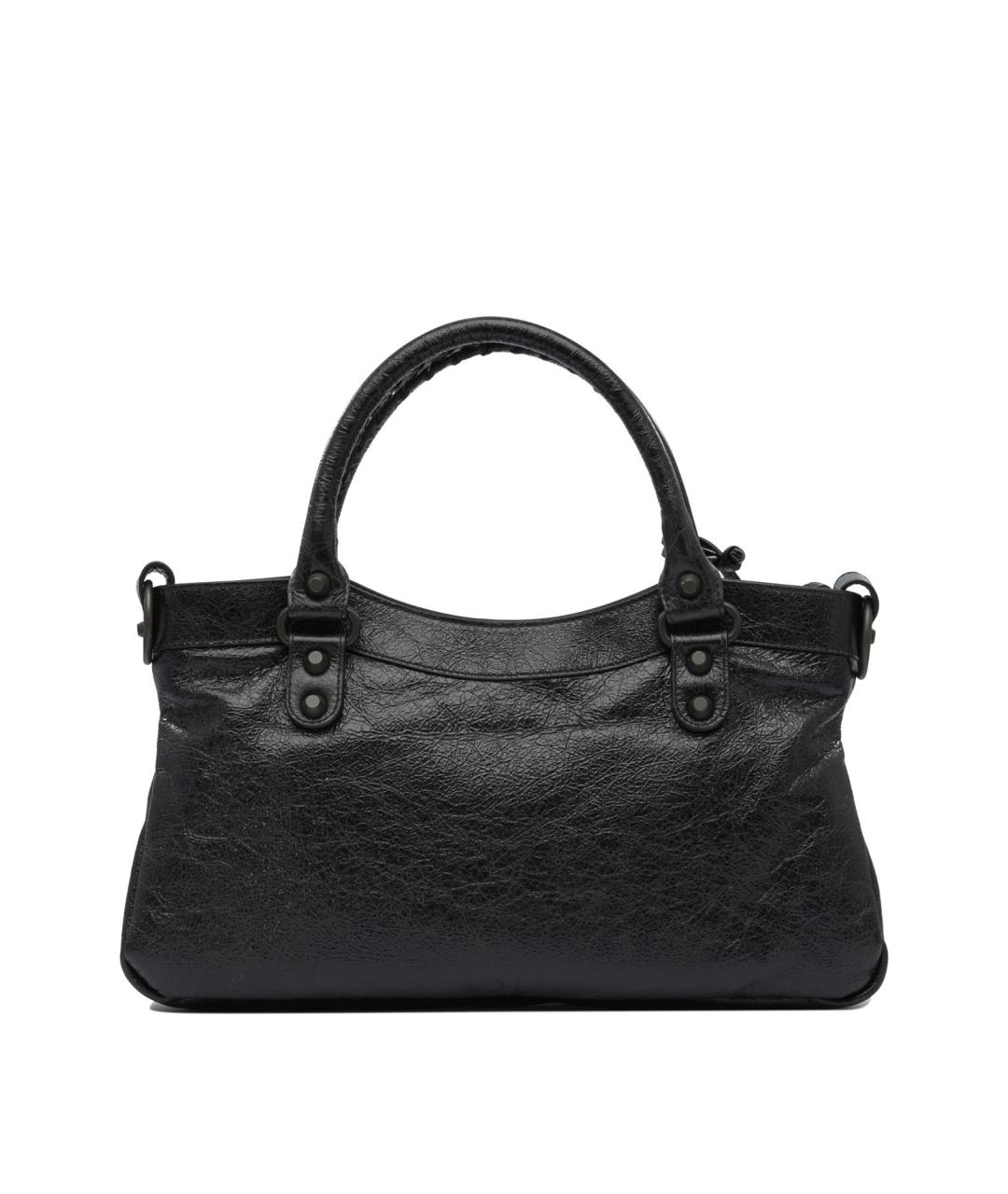 BALENCIAGA Черная кожаная сумка тоут, фото 3