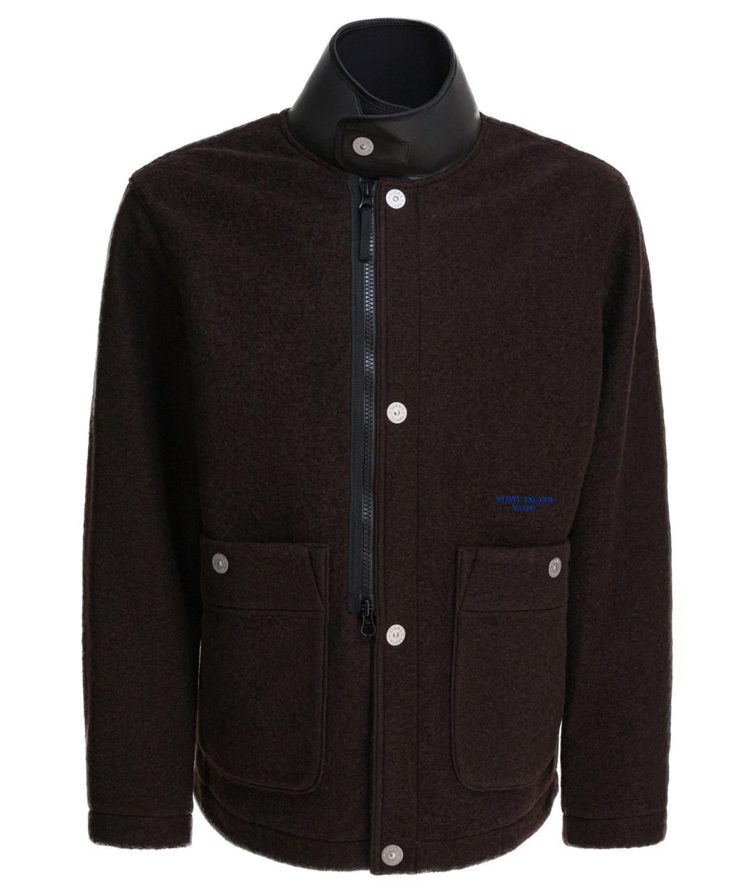 STONE ISLAND Коричневая шерстяная куртка, фото 1