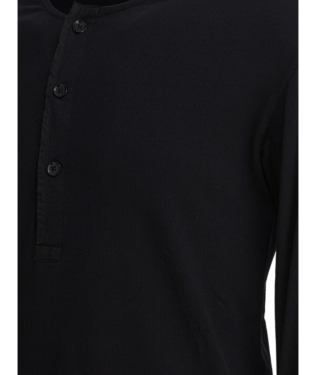 TOM FORD Черное хлопковое поло с длинным рукавом, фото 4