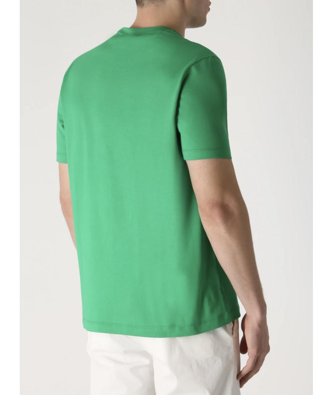 PAUL & SHARK Зеленая хлопковая футболка, фото 3