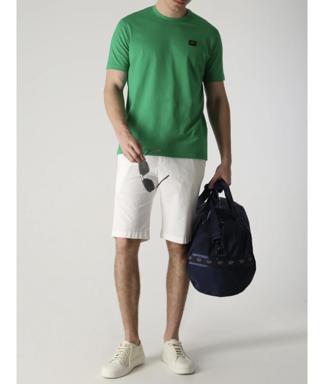 PAUL & SHARK Зеленая хлопковая футболка, фото 2