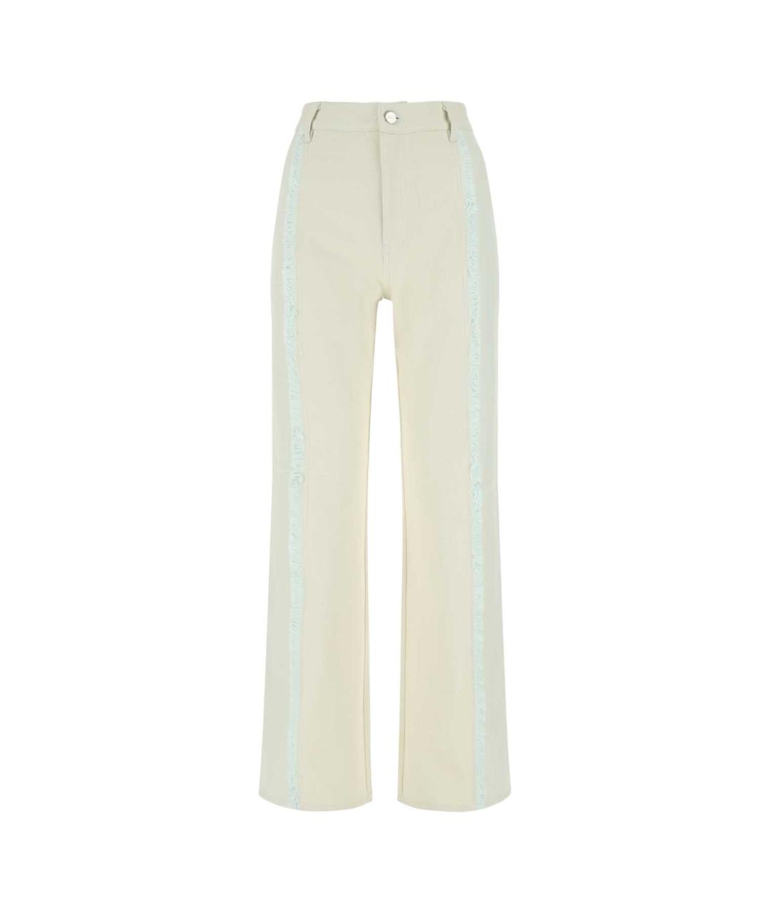 DION LEE Бежевые хлопковые прямые джинсы, фото 1