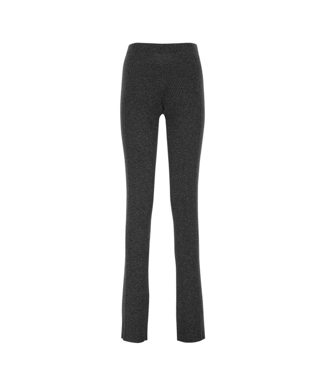 DION LEE Черные полиэстеровые прямые брюки, фото 2