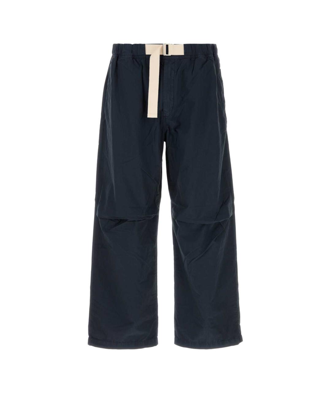 EMPORIO ARMANI Темно-синие хлопковые повседневные брюки, фото 1