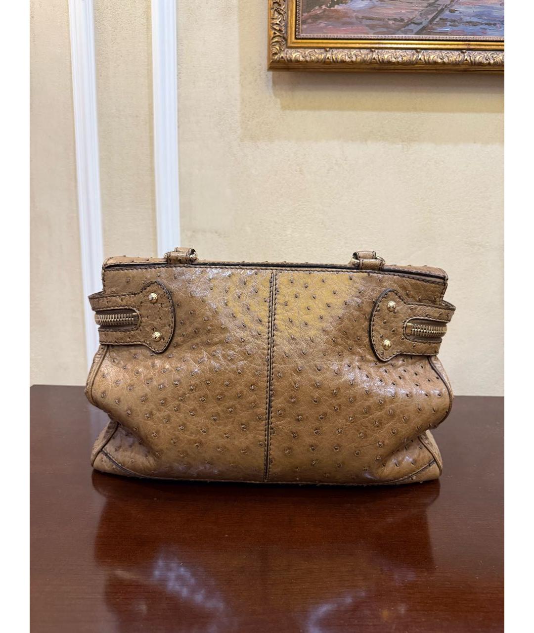 MAX MARA Коричневая кожаная сумка с короткими ручками, фото 4