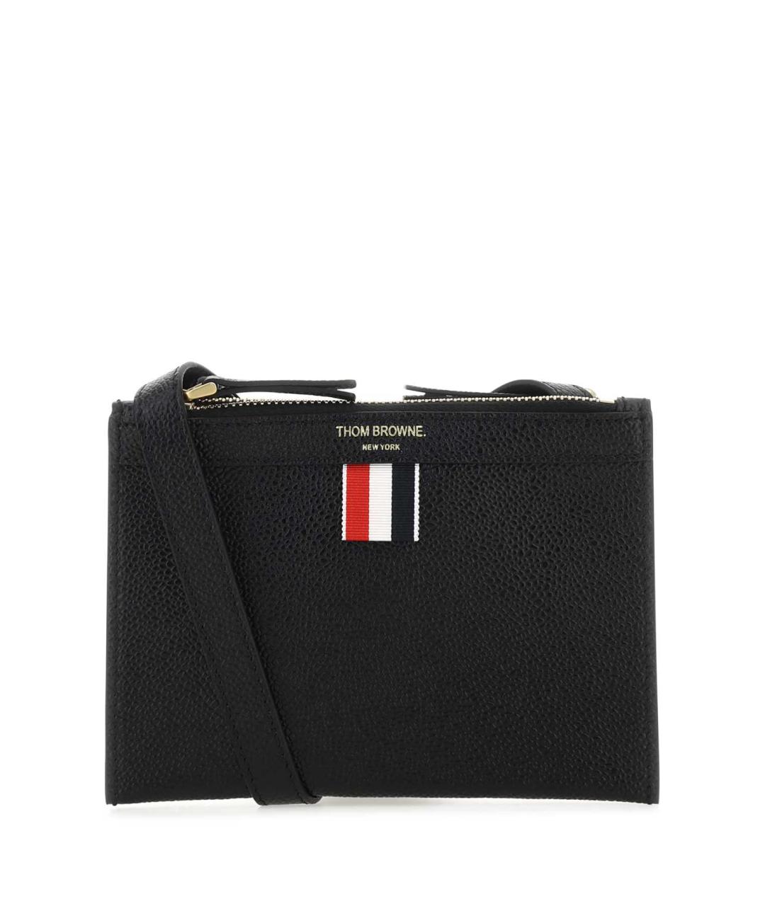 THOM BROWNE Черная кожаная папка для документов, фото 1