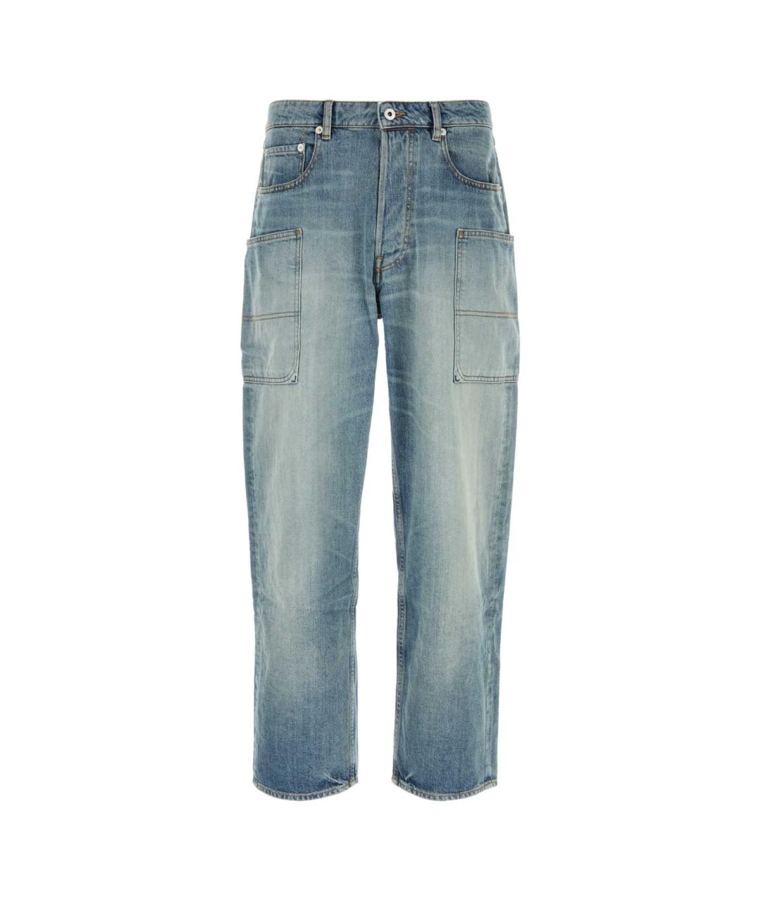 KENZO Голубые хлопковые прямые джинсы, фото 1