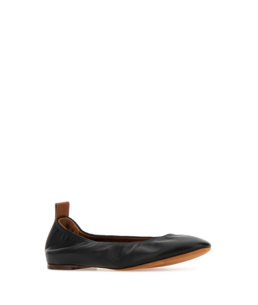 LANVIN Черные кожаные балетки, фото 2