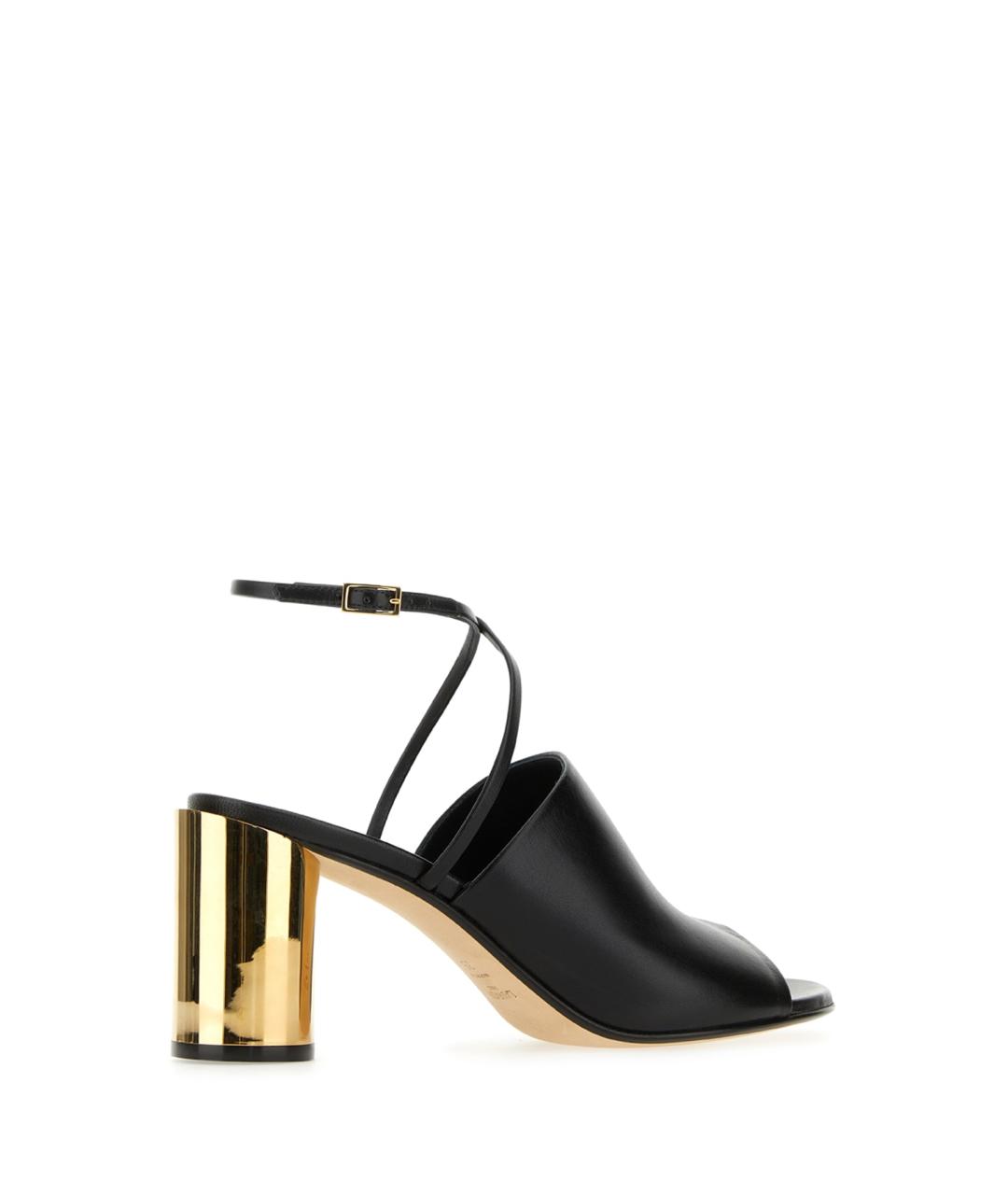 LANVIN Черные кожаные босоножки, фото 3