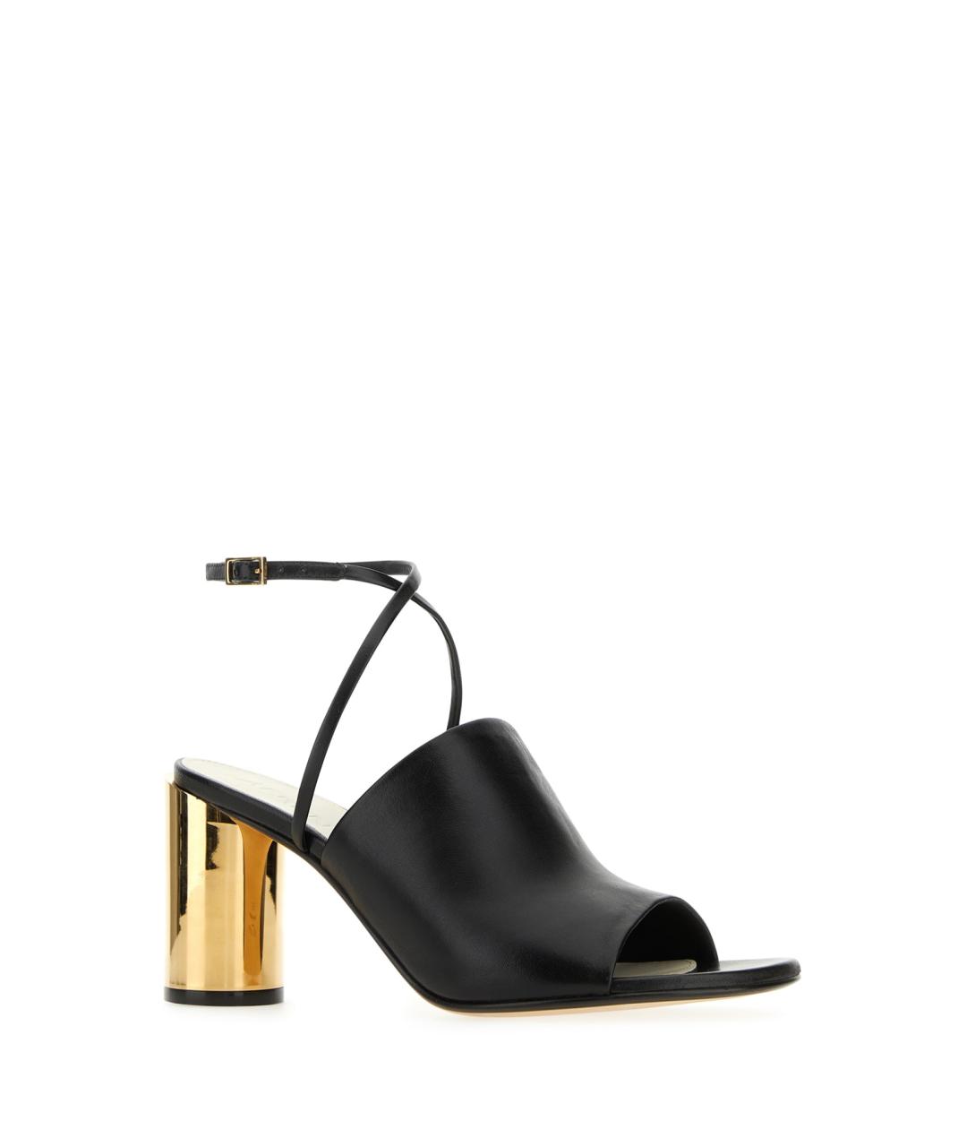 LANVIN Черные кожаные босоножки, фото 2