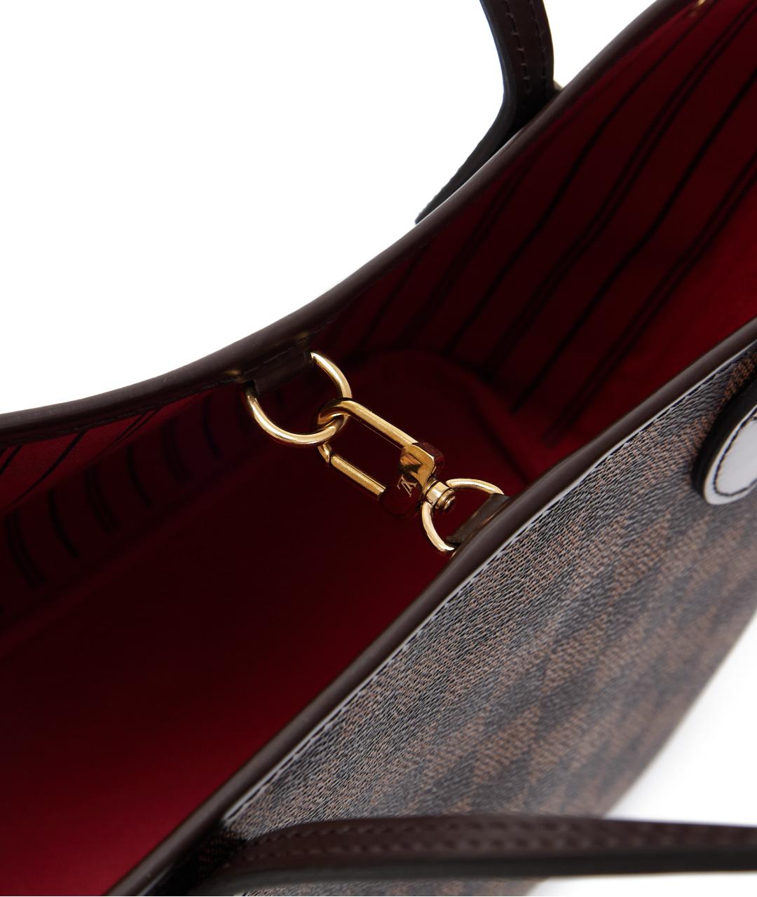 LOUIS VUITTON Коричневая кожаная сумка тоут, фото 7