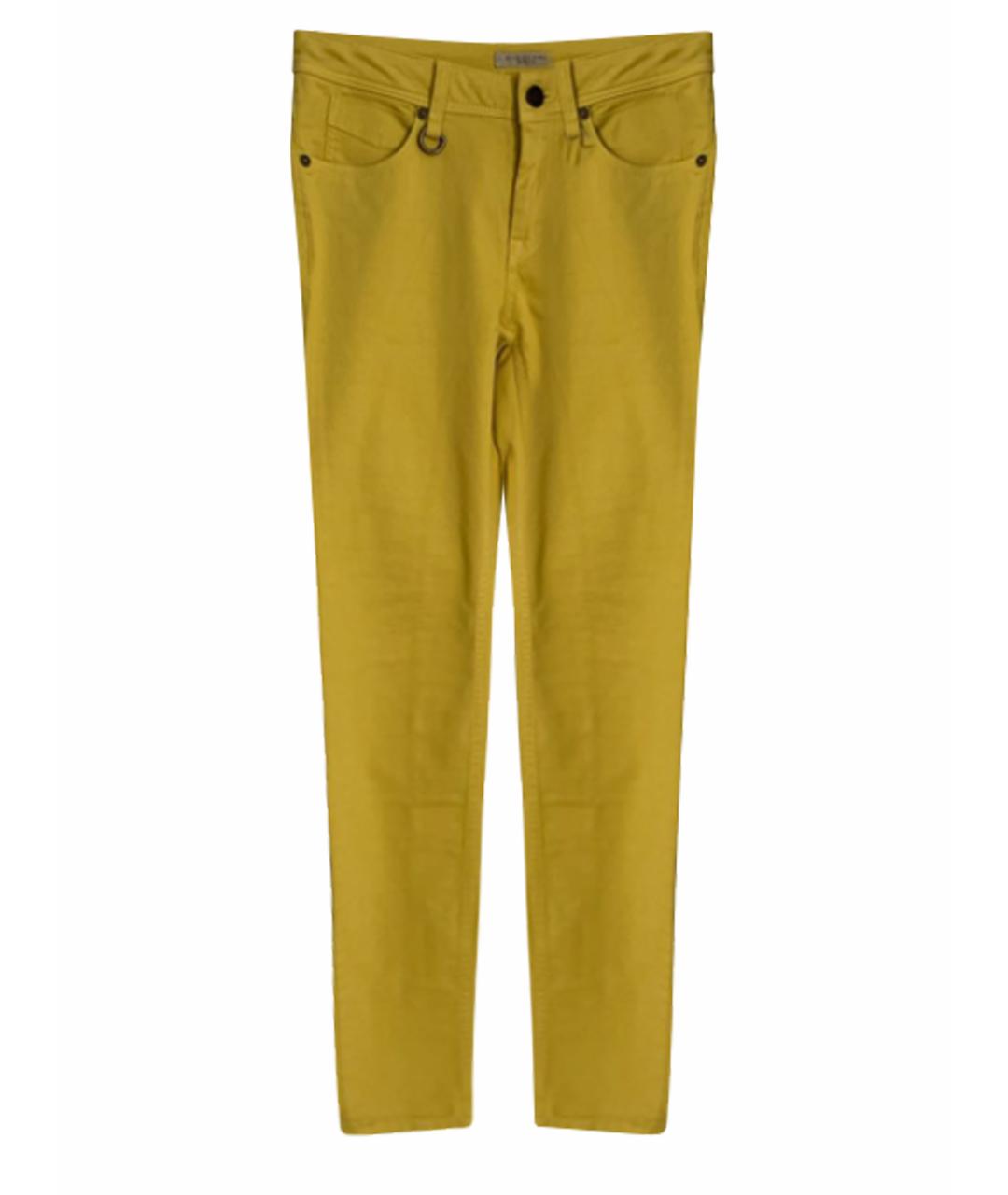 BURBERRY Горчичные хлопковые джинсы слим, фото 1