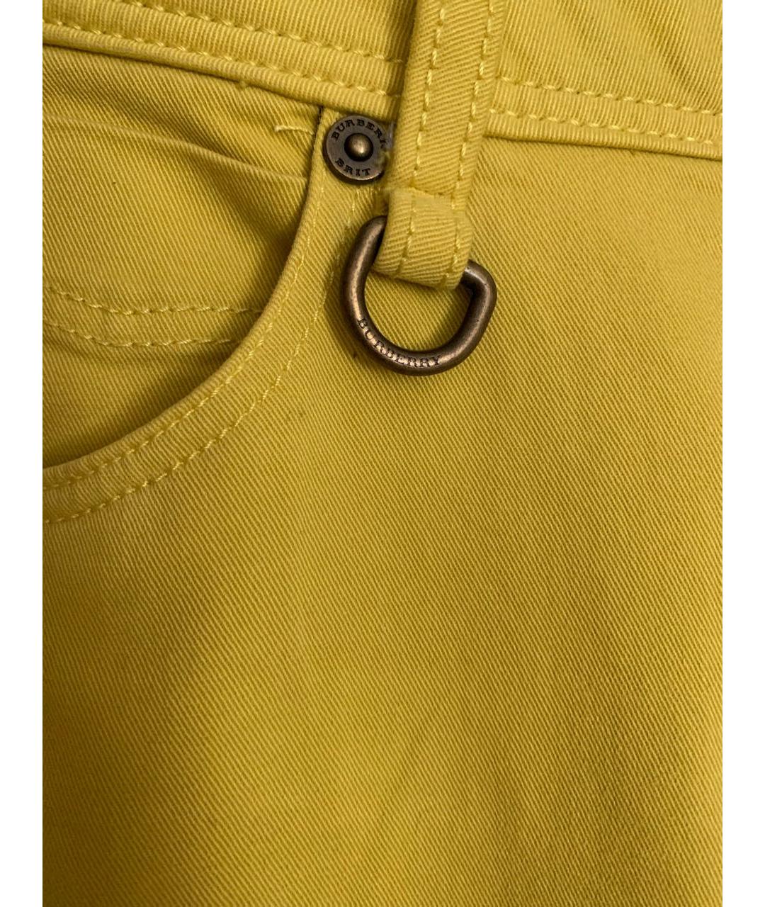 BURBERRY Горчичные хлопковые джинсы слим, фото 6