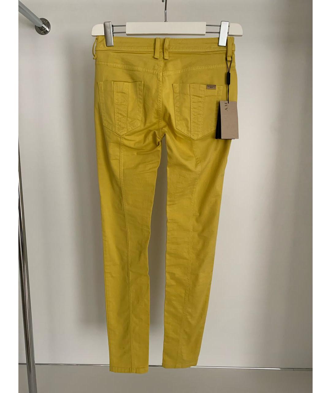 BURBERRY Горчичные хлопковые джинсы слим, фото 2