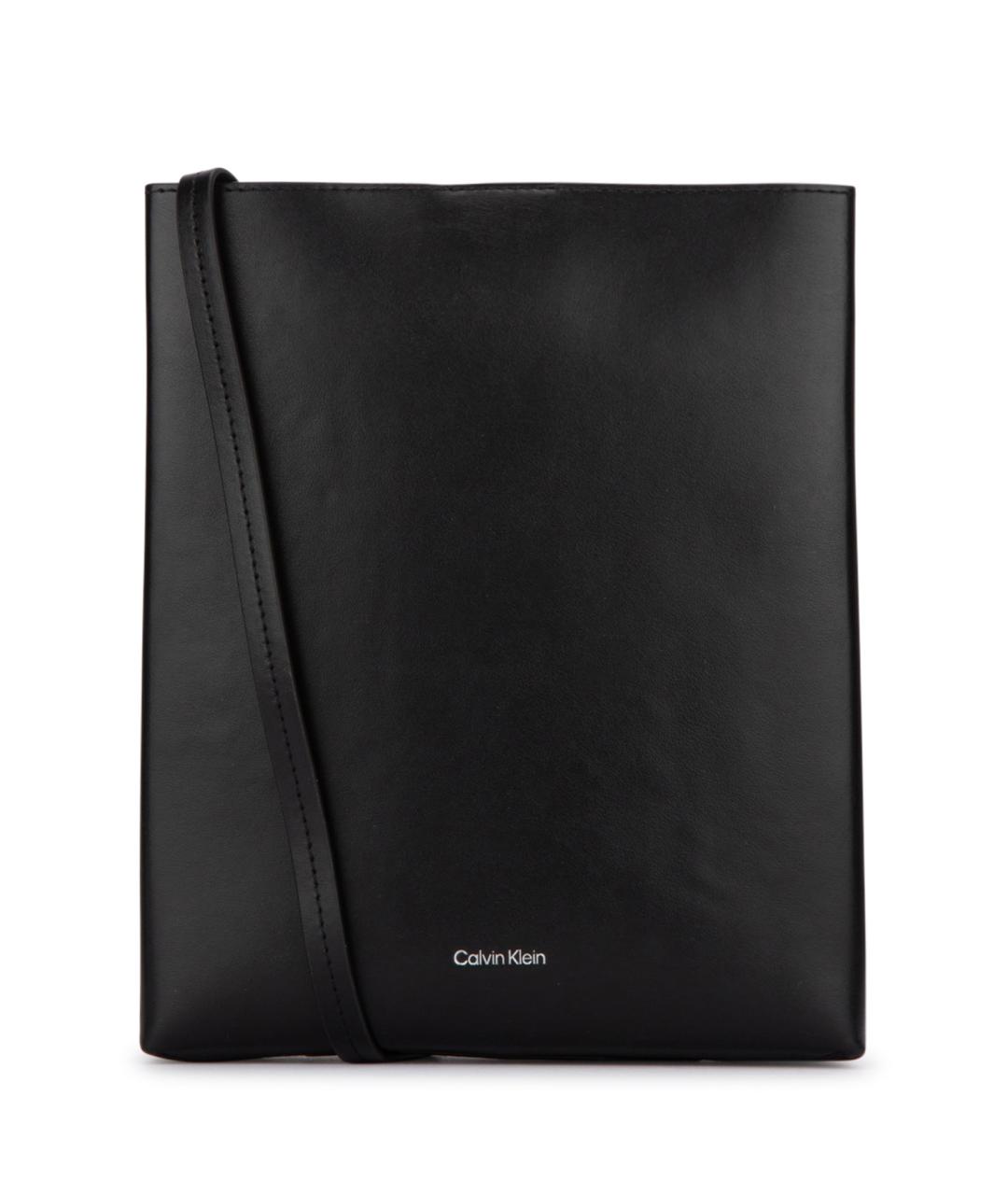 CALVIN KLEIN Черная сумка через плечо из искусственной кожи, фото 1