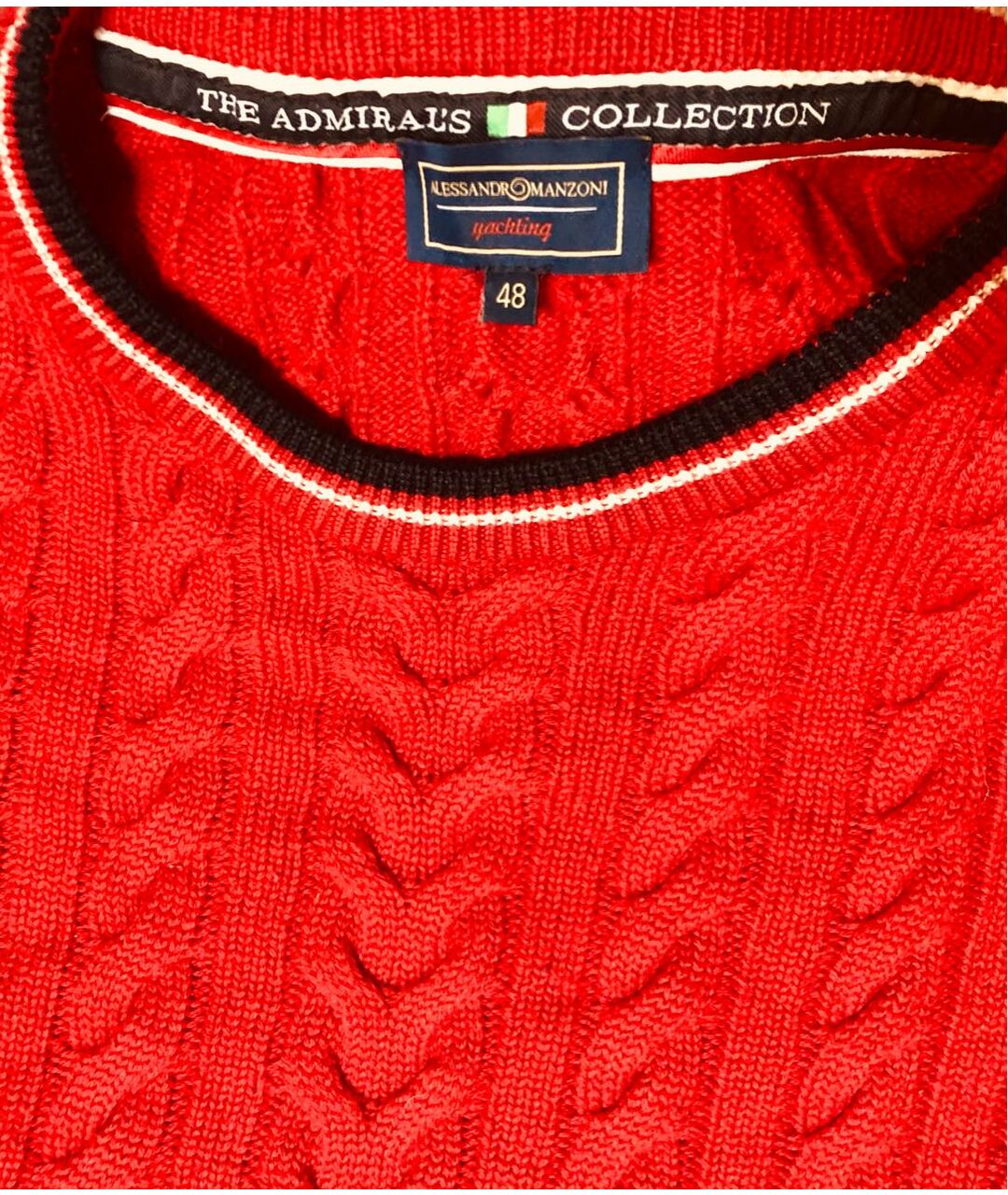 MANZONI 24 Красный шерстяной джемпер / свитер, фото 5