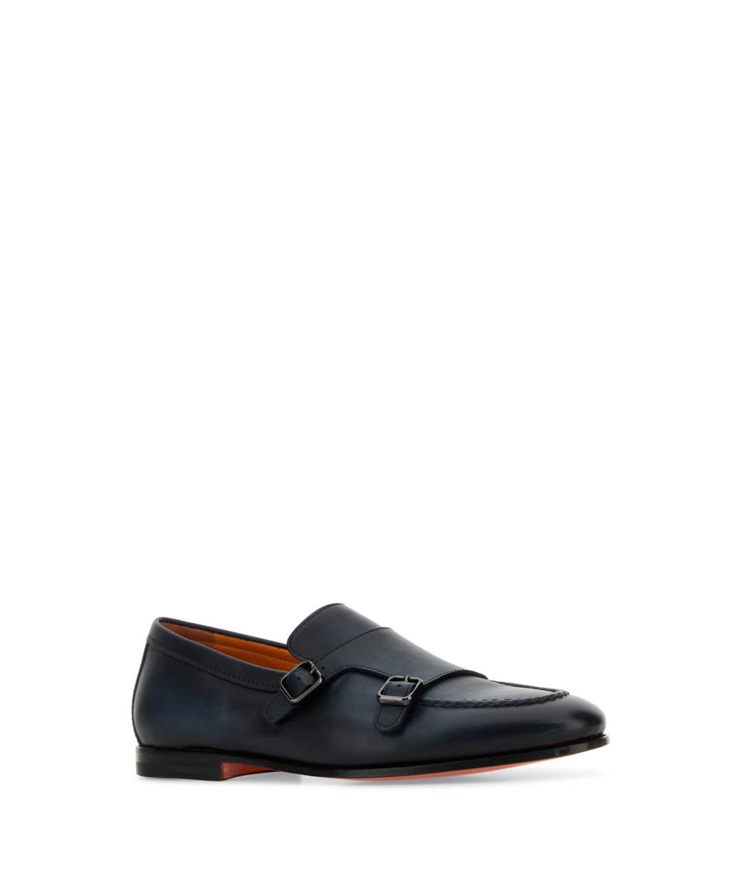 SANTONI Темно-синие кожаные низкие ботинки, фото 2