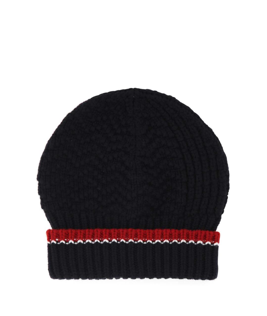 THOM BROWNE Темно-синяя шерстяная шапка, фото 1